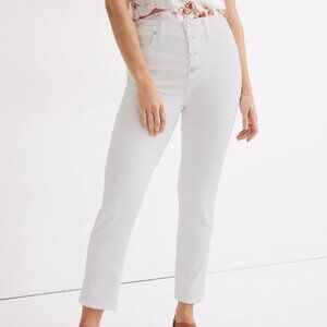 MADEWELL Stovepipe Button Fly Jeans 29 Straight Leg Off White Classic Timeless